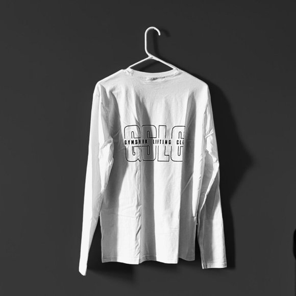 Gymshark Shirt Mens White Long Sleeve GSLC Lifting Club Athletic Top Casual, M - Picture 2 of 9